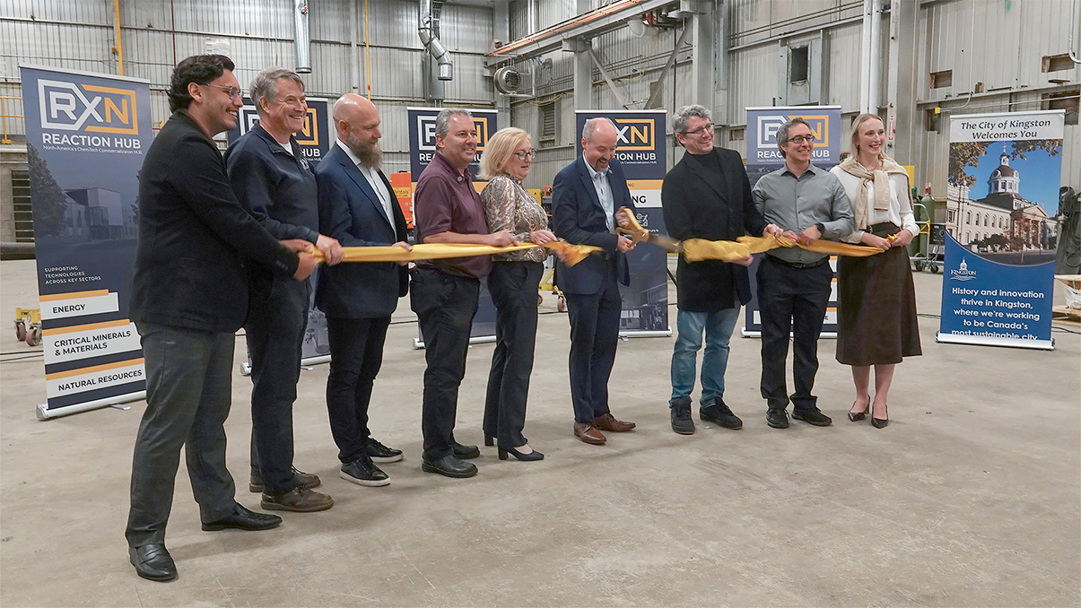 Mayor Paterson cutting ribbon at the Reaction Hub