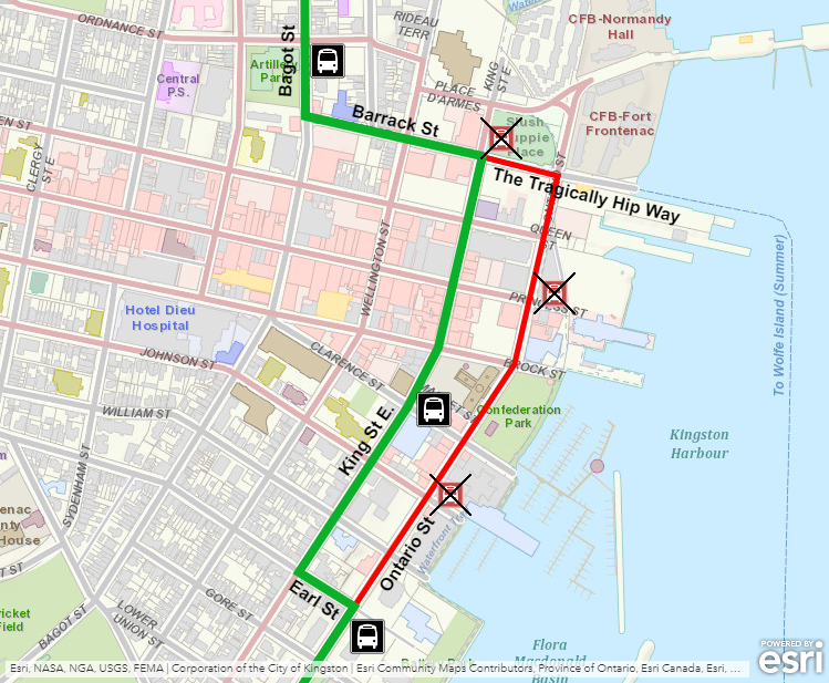 Kingston Transit Service Alert October 13, 2024 Road closure