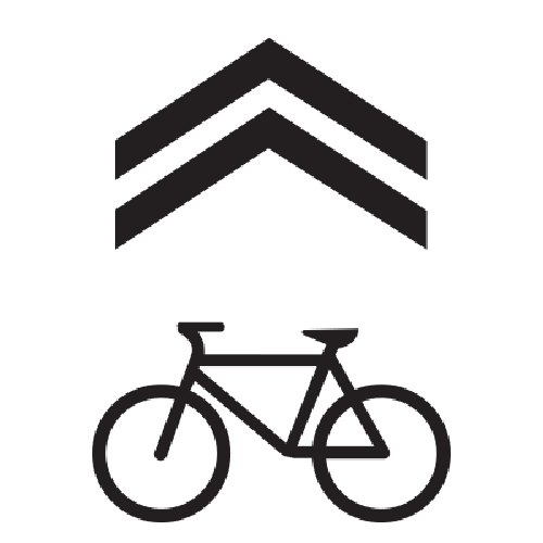 Sharrow road markings.