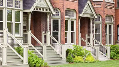 A row of older houses in a neighbourhood in Kingston