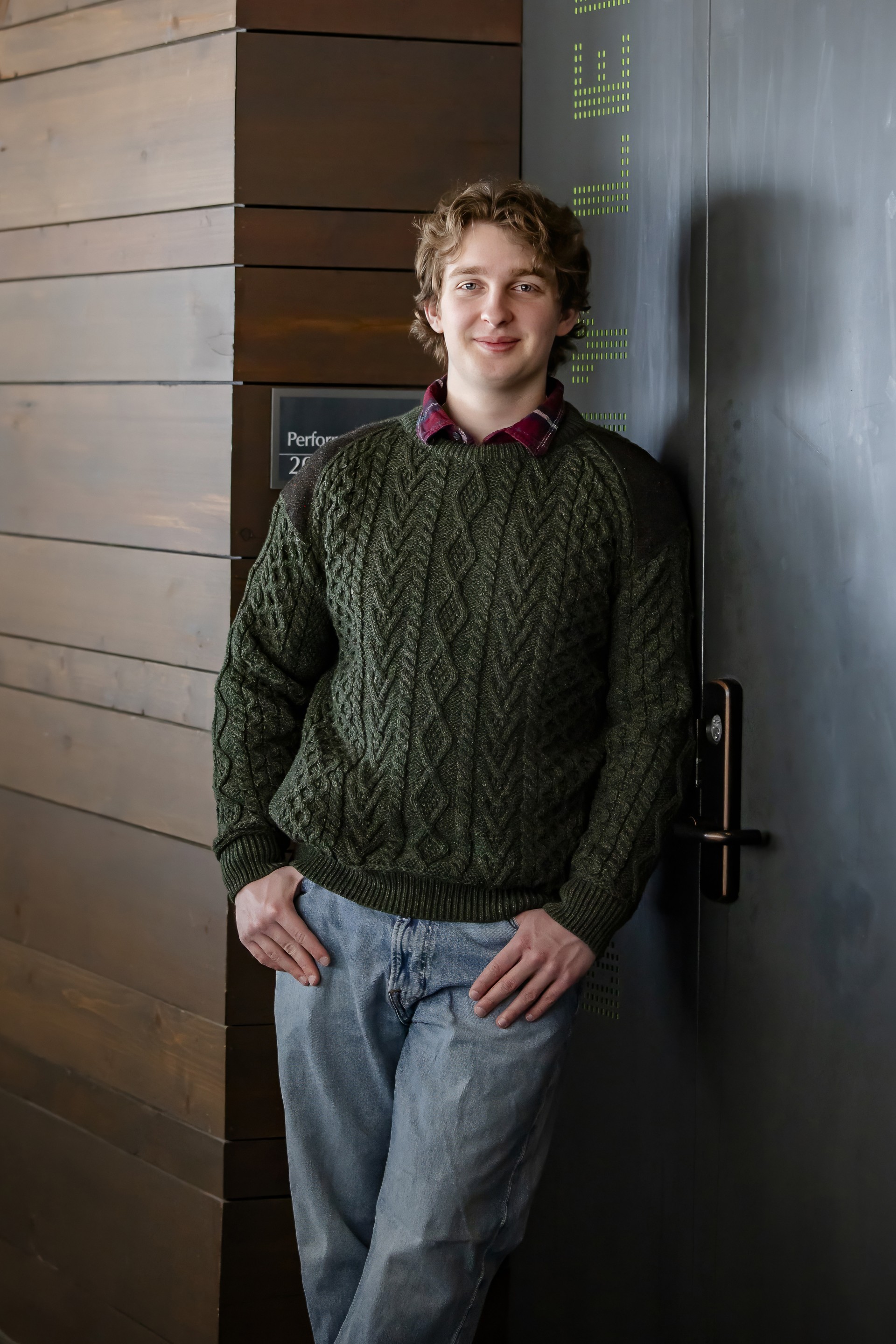 Gabriel Bergeron in an academic building