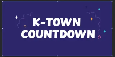 K-Town Countdown with illustrations of people celebrating